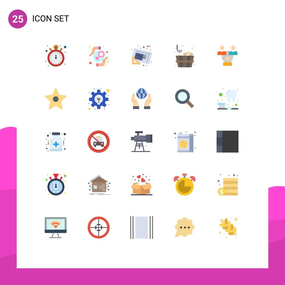 Stock Vector Icon Pack of 25 Line Signs and Symbols for connection sauna woman bucket tools Editable Vector Design Elements