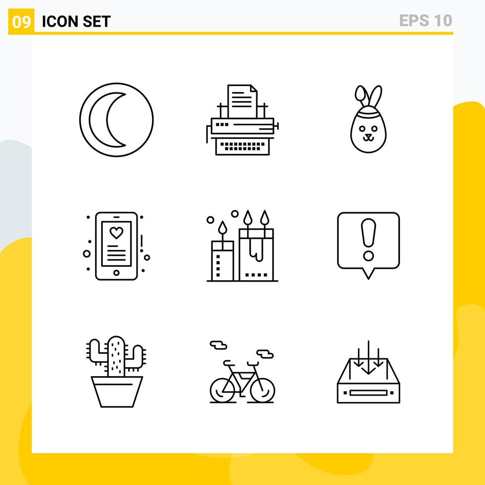 Collection of 9 Universal Line Icons Icon Set for Web and Mobile vector