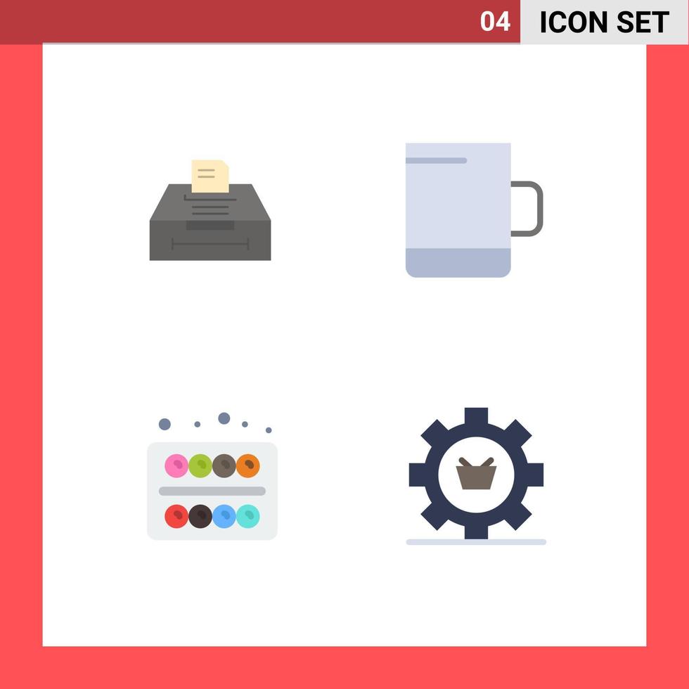 4 Creative Icons Modern Signs and Symbols of data student information office configuration Editable Vector Design Elements