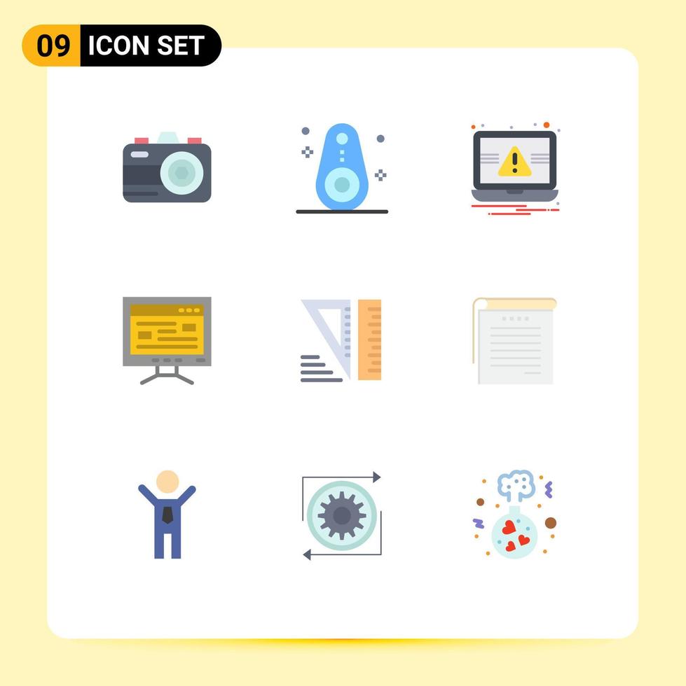 9 iconos creativos signos y símbolos modernos de herramientas educación educación portátil elementos de diseño vectorial editables en línea vector