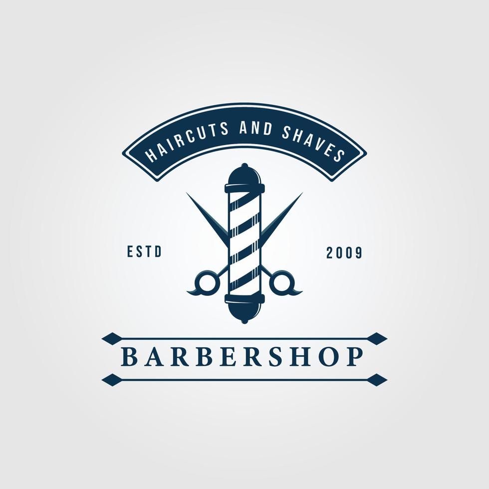 barbería vintage logo icono y símbolo vector ilustración diseño