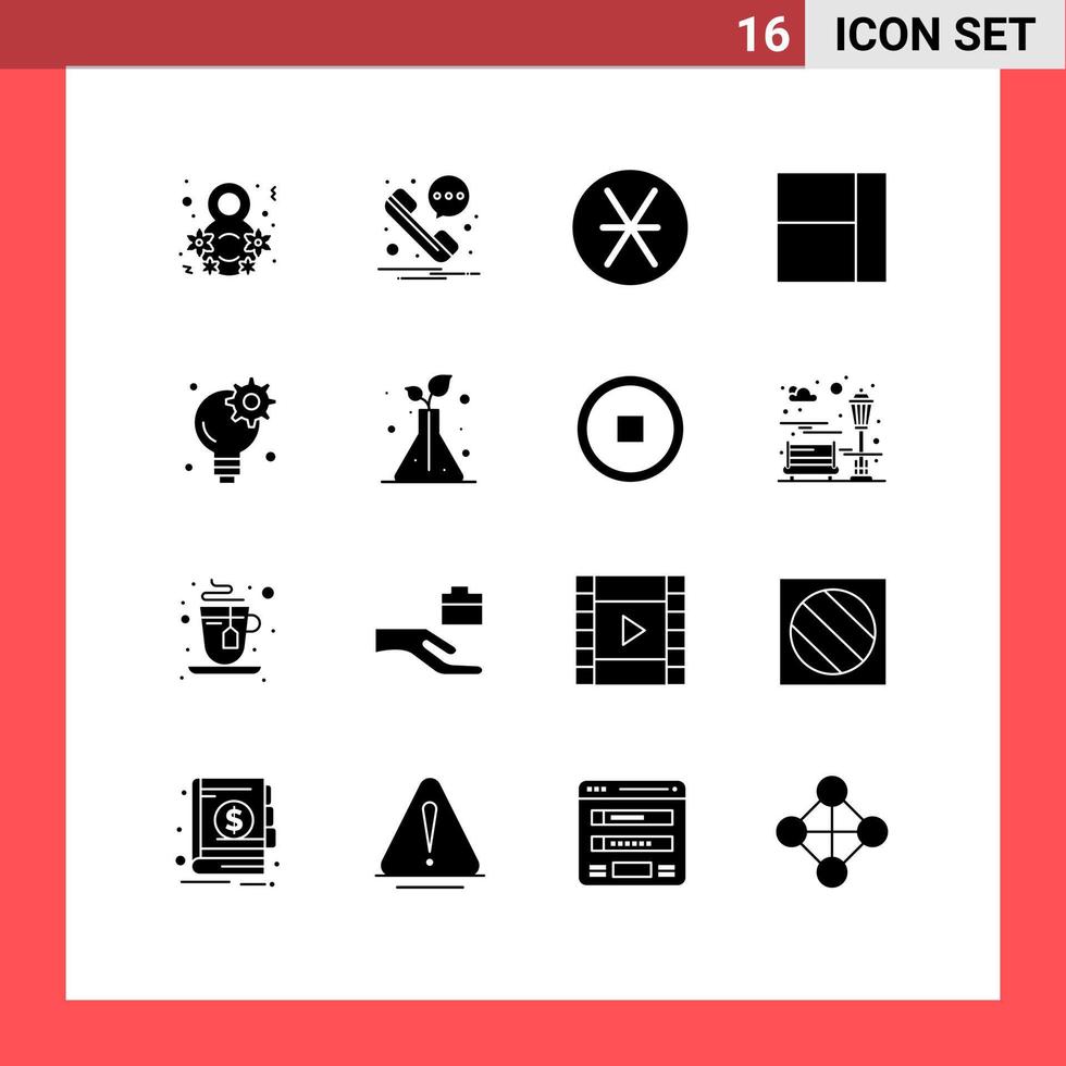 Mobile Interface Solid Glyph Set of 16 Pictograms of science businessman roman business layout Editable Vector Design Elements