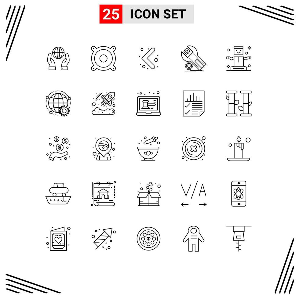 Pack of 25 creative Lines of levitation entertainment left service installation Editable Vector Design Elements