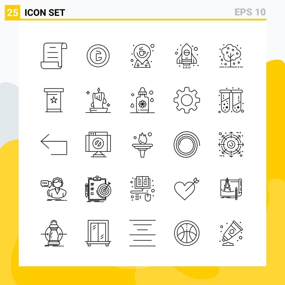 Collection of 25 Universal Line Icons Icon Set for Web and Mobile vector