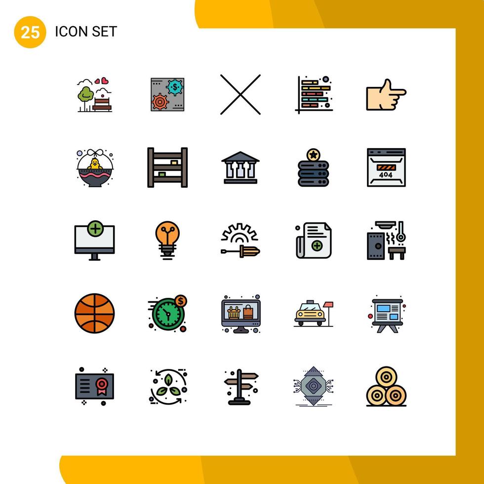 Set of 25 Modern UI Icons Symbols Signs for financial chart make analysis close Editable Vector Design Elements