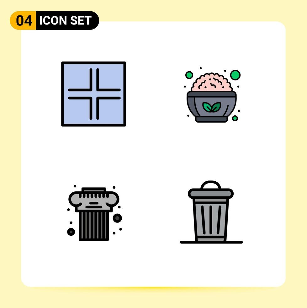 4 Creative Icons Modern Signs and Symbols of layout cultural view salad greek Editable Vector Design Elements