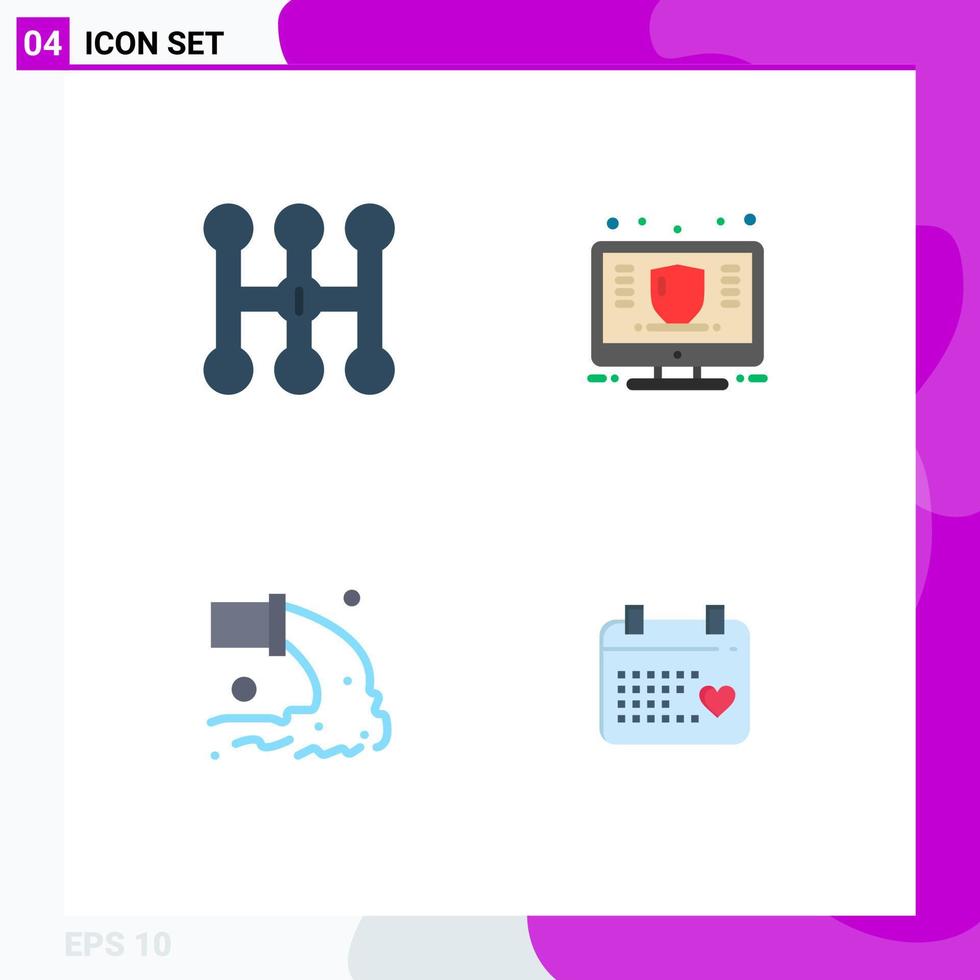 4 Flat Icon concept for Websites Mobile and Apps car pollution finance money sewage Editable Vector Design Elements