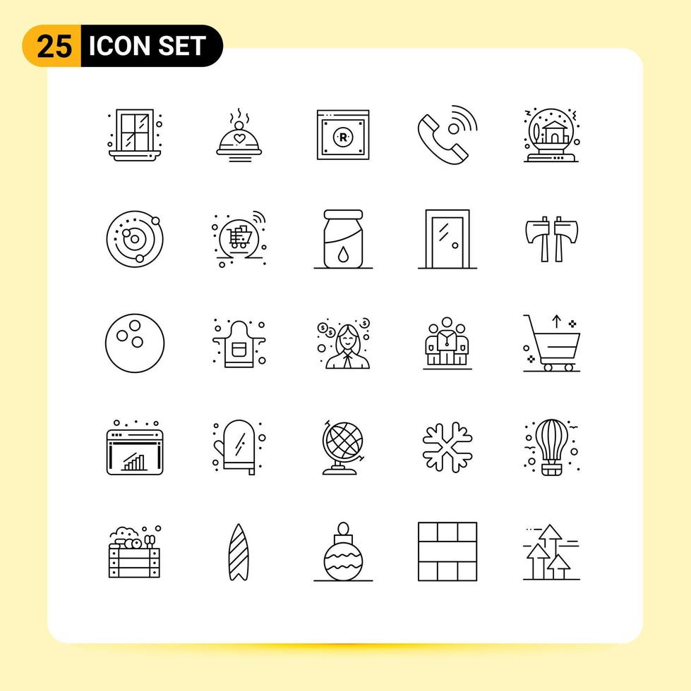 25 Universal Lines Set for Web and Mobile Applications outgoing contact us business contact online Editable Vector Design Elements
