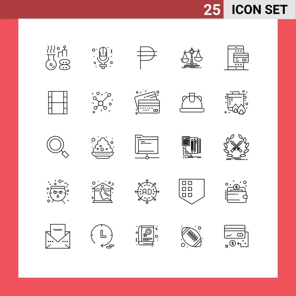 25 Thematic Vector Lines and Editable Symbols of mobile profit philippine loss balance Editable Vector Design Elements