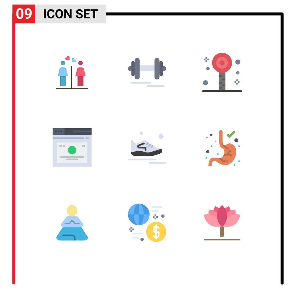 Universal Icon Symbols Group of 9 Modern Flat Colors of shoes quicklinks fun page layout Editable Vector Design Elements