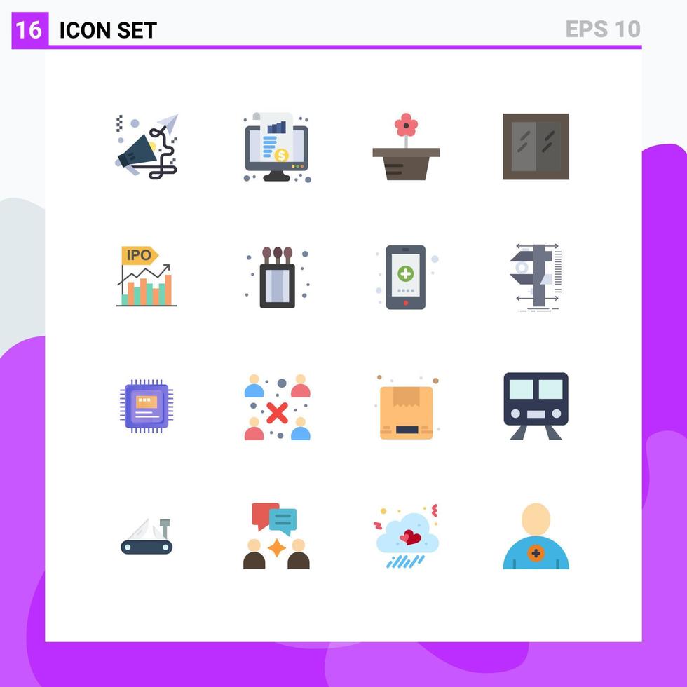 16 iconos creativos signos y símbolos modernos de ipo interior money house presente paquete editable de elementos de diseño de vectores creativos
