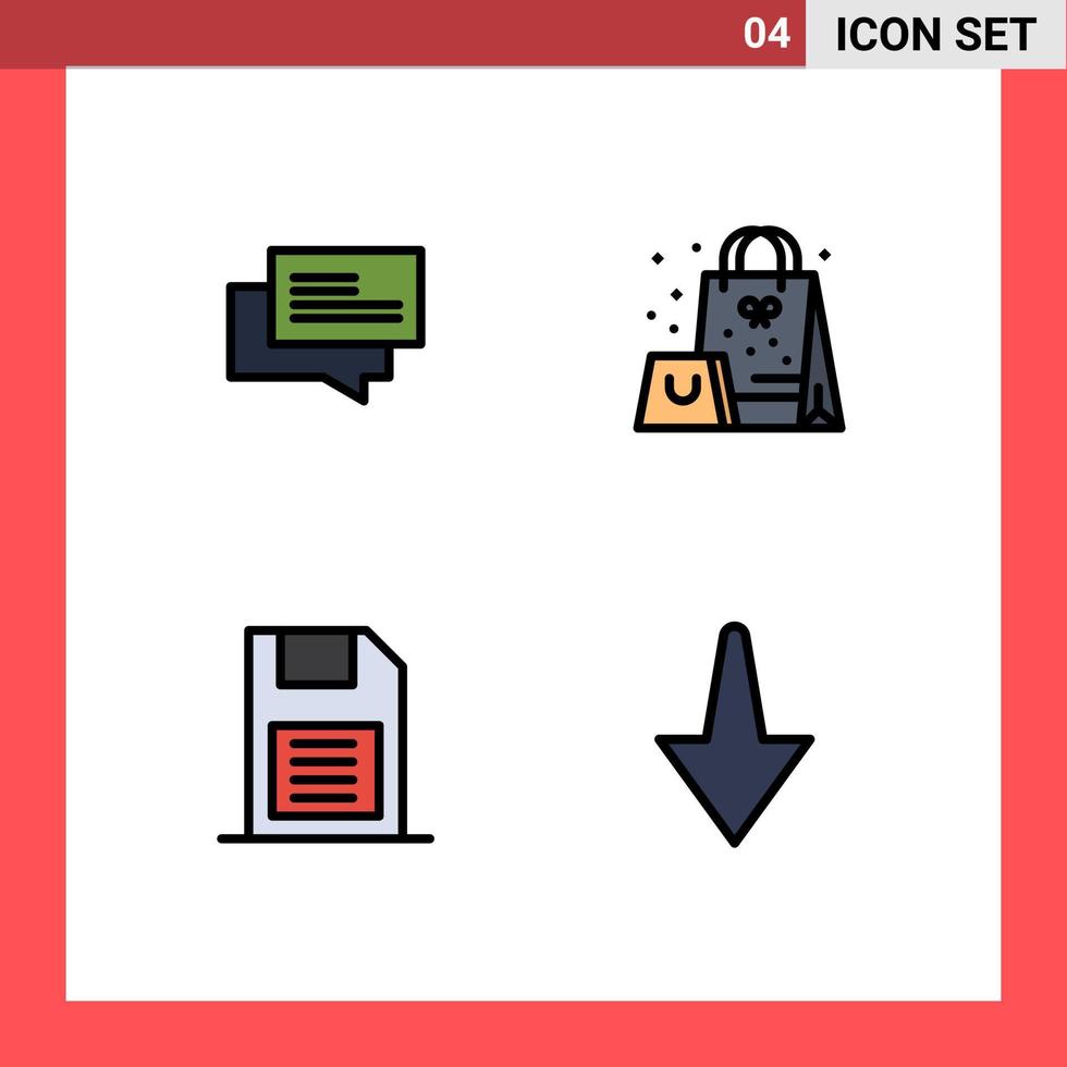 4 iconos creativos signos y símbolos modernos de compras de chip de memoria de chat elementos de diseño de vector editables de tarjeta sd presente