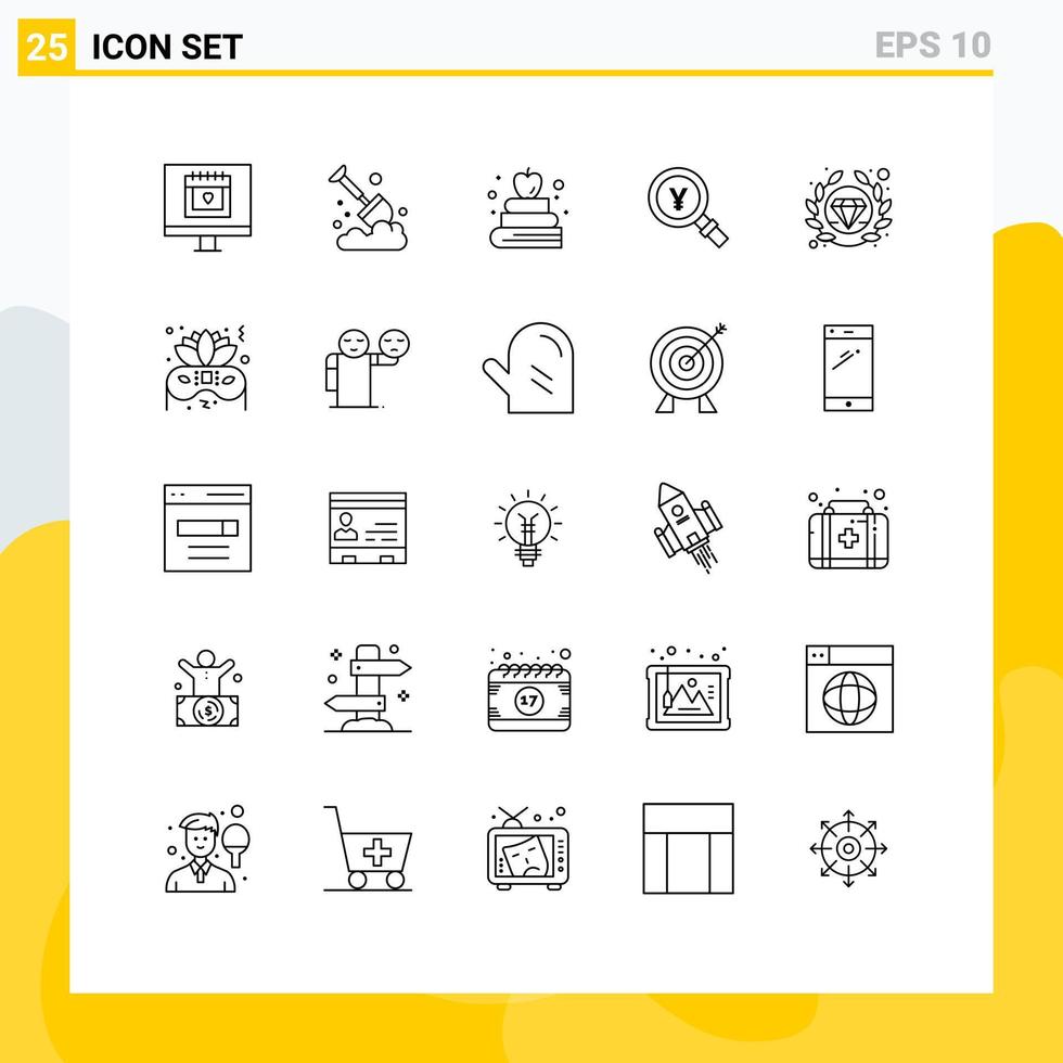 25 Creative Icons Modern Signs and Symbols of quality find apple search japan Editable Vector Design Elements