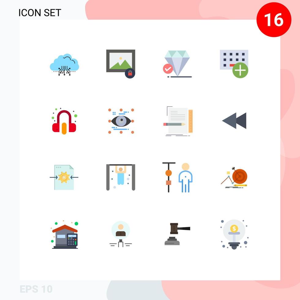 16 Flat Color concept for Websites Mobile and Apps customer gadget diamond devices add Editable Pack of Creative Vector Design Elements