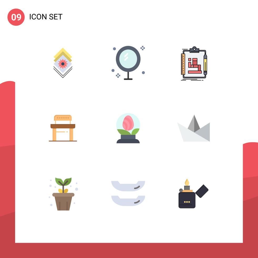 9 Creative Icons Modern Signs and Symbols of school student shower desk work Editable Vector Design Elements
