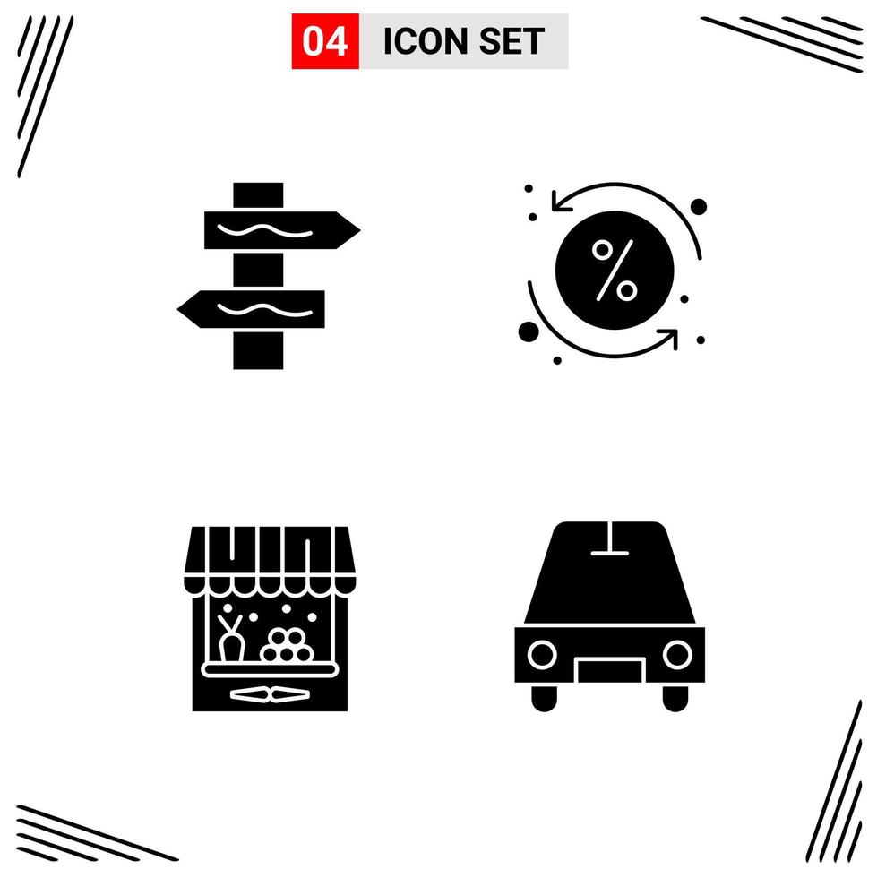 4 Icons Solid Style Grid Based Creative Glyph Symbols for Website Design Simple Solid Icon Signs Isolated on White Background 4 Icon Set vector