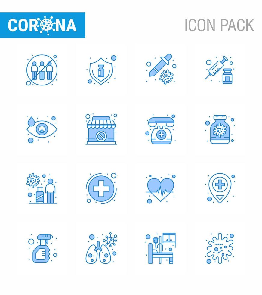 Coronavirus Precaution Tips icon for healthcare guidelines presentation 16 Blue icon pack such as vaccine injection virus drugs pipette viral coronavirus 2019nov disease Vector Design Elements