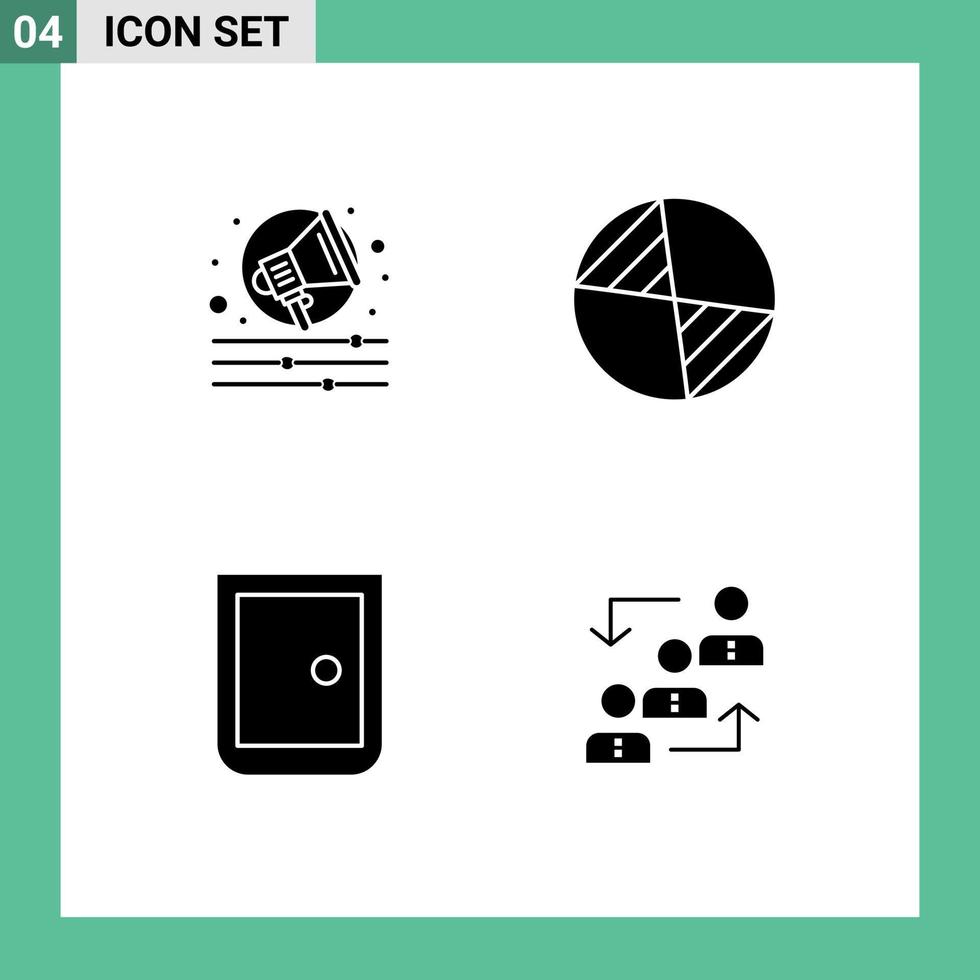 Stock Vector Icon Pack of 4 Line Signs and Symbols for alert home center buildings career Editable Vector Design Elements