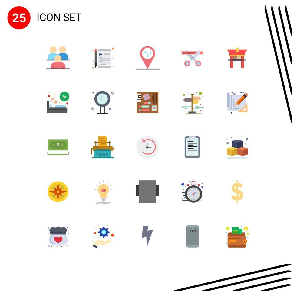 Stock Vector Icon Pack of 25 Line Signs and Symbols for opening ceremony learning business raining Editable Vector Design Elements