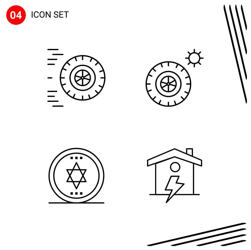 colección de 4 iconos vectoriales en estilo de línea píxel símbolos de contorno perfecto para web y signos de icono de línea móvil sobre fondo blanco 4 iconos vector