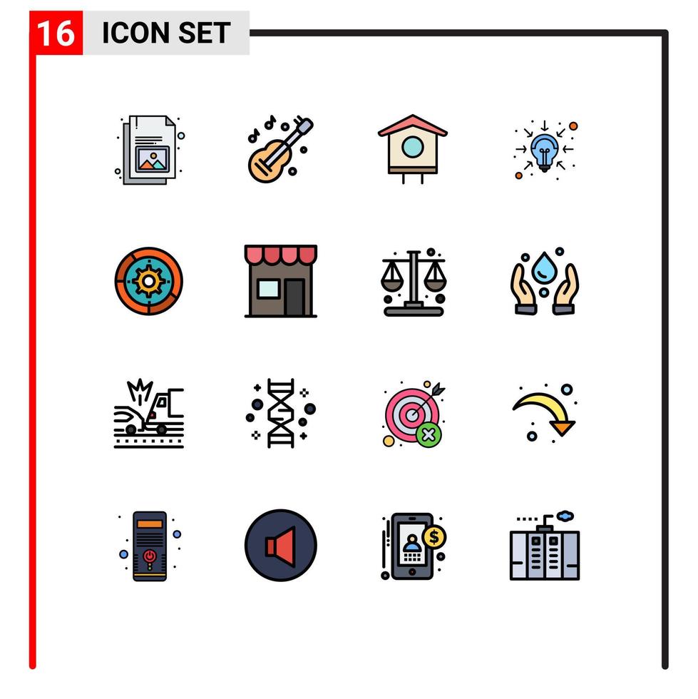 Set of 16 Modern UI Icons Symbols Signs for settings solutions house intelligence business Editable Creative Vector Design Elements