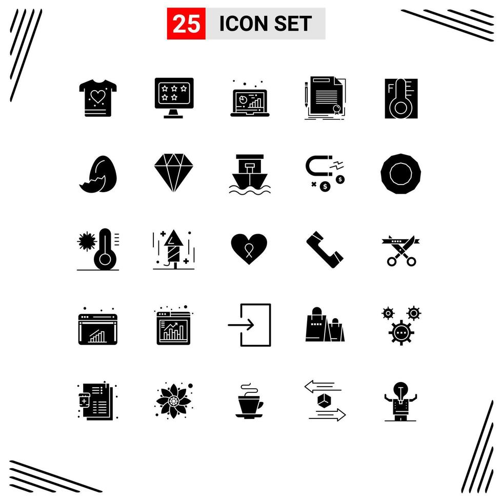 Universal Icon Symbols Group of 25 Modern Solid Glyphs of cloud document analytic deal agreement Editable Vector Design Elements