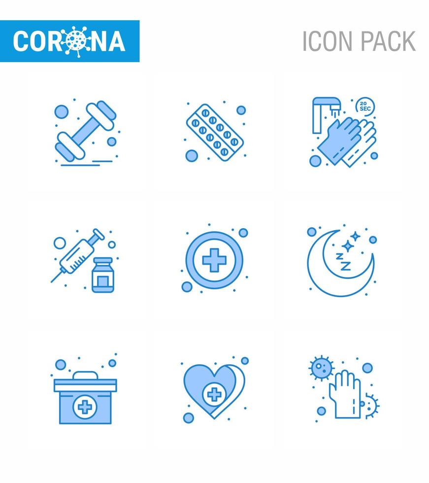 Coronavirus Precaution Tips icon for healthcare guidelines presentation 9 Blue icon pack such as vaccine injection medicine drugs washing viral coronavirus 2019nov disease Vector Design Elements