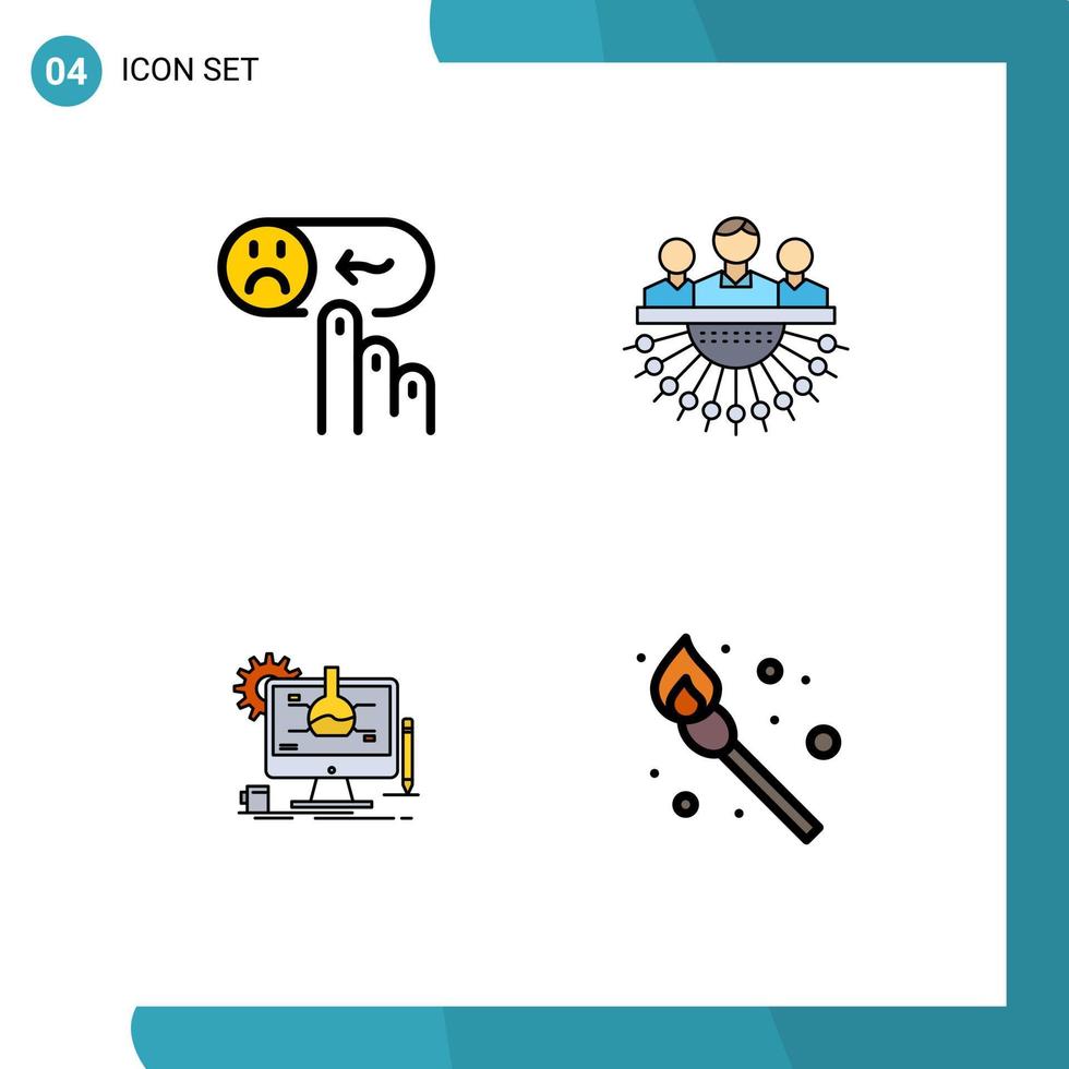 4 Creative Icons Modern Signs and Symbols of emotion outsource sad group experiment Editable Vector Design Elements