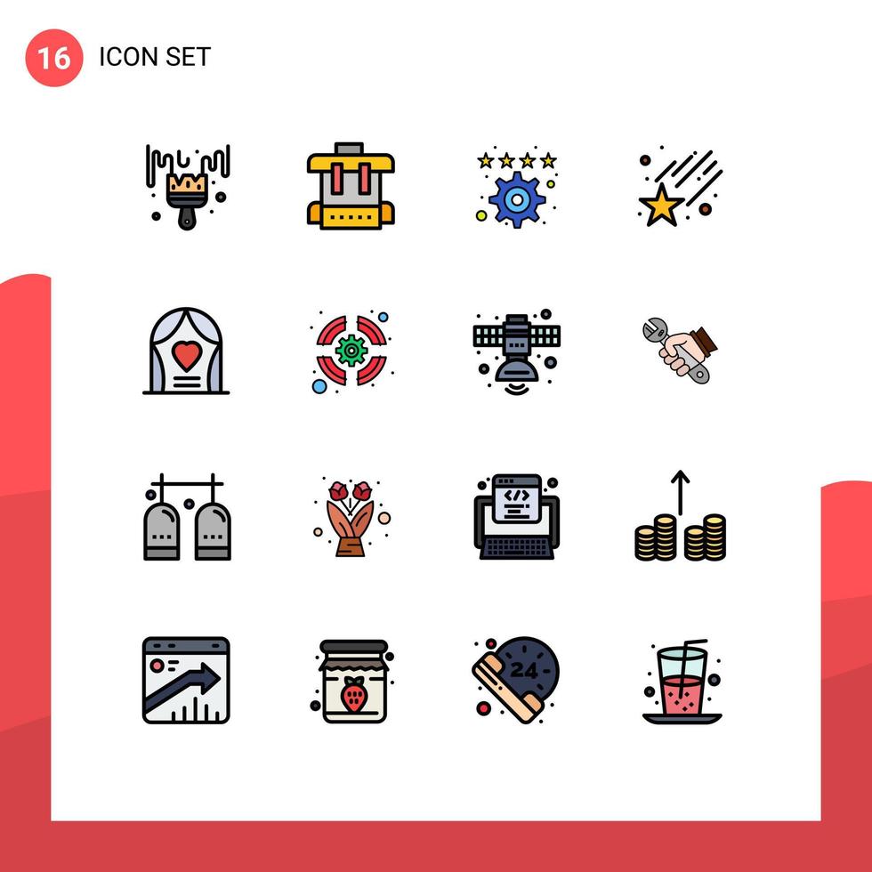 16 Creative Icons Modern Signs and Symbols of wedding celebration favorite arch space Editable Creative Vector Design Elements