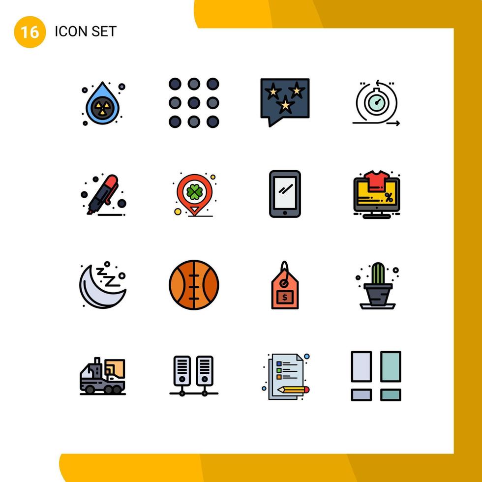 16 Creative Icons Modern Signs and Symbols of back to school fast chat development agile Editable Creative Vector Design Elements