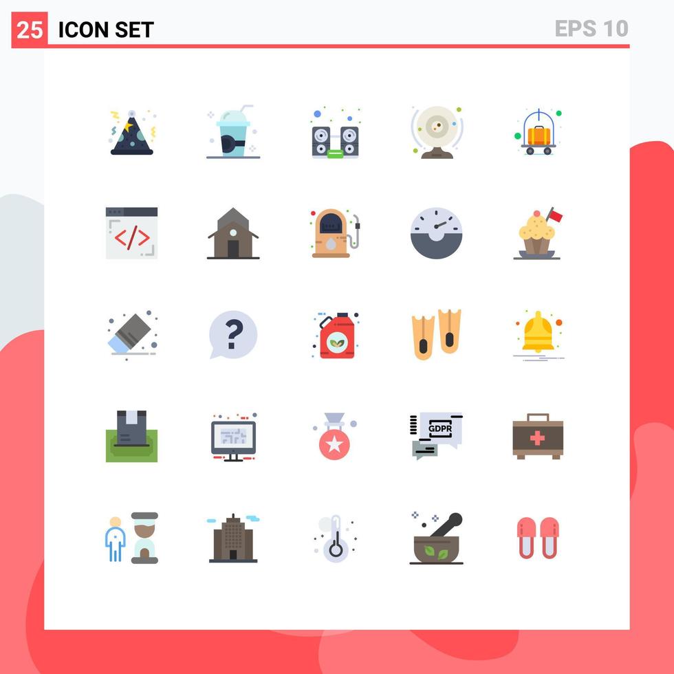 Stock Vector Icon Pack of 25 Line Signs and Symbols for cart computer computer webcam cam Editable Vector Design Elements