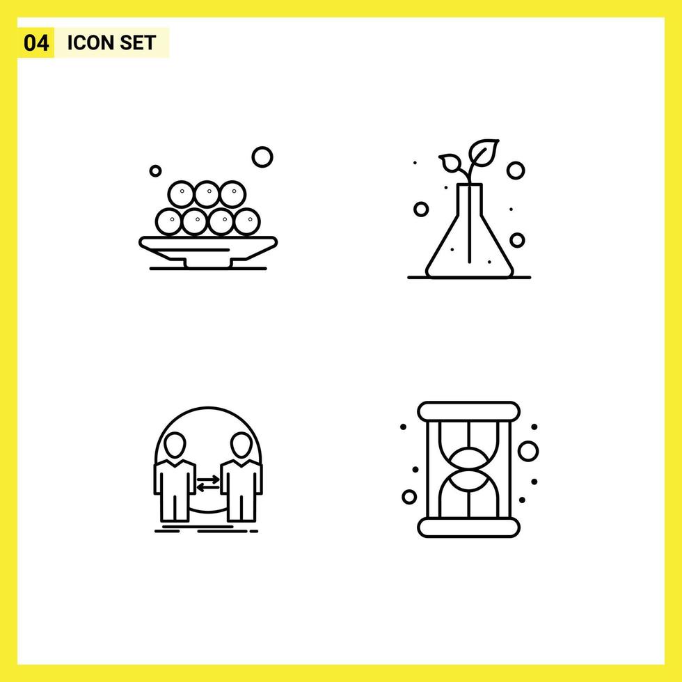 4 Line concept for Websites Mobile and Apps food clone meal flask identity Editable Vector Design Elements