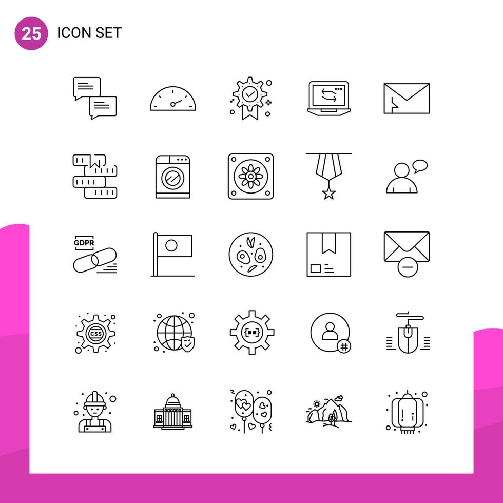 Outline Icon set Pack of 25 Line Icons isolated on White Background for responsive Website Design Print and Mobile Applications vector