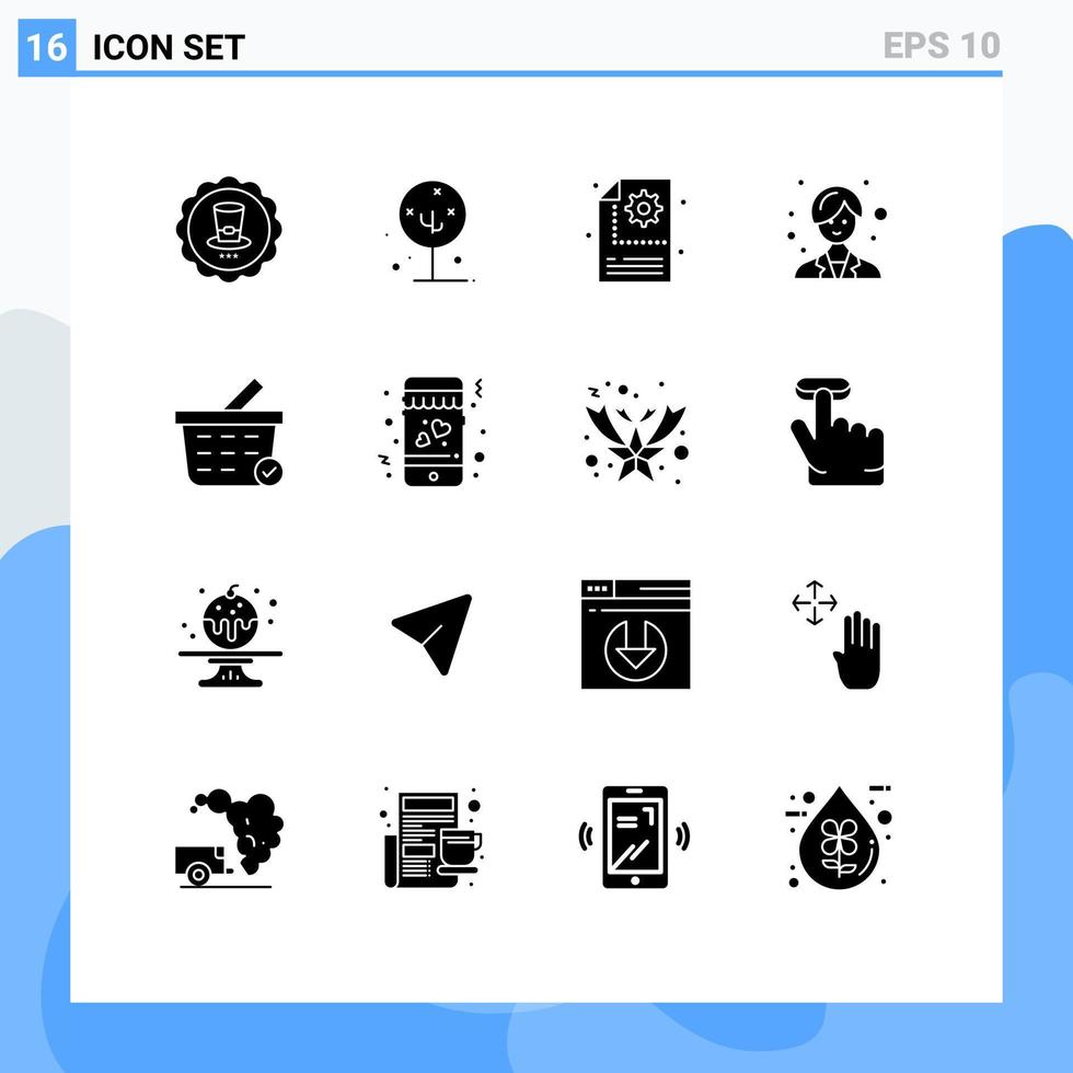 16 Creative Icons Modern Signs and Symbols of checkout woman nature female setting Editable Vector Design Elements