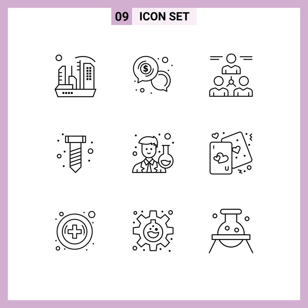 Set of 9 Modern UI Icons Symbols Signs for screw diy communication man group Editable Vector Design Elements