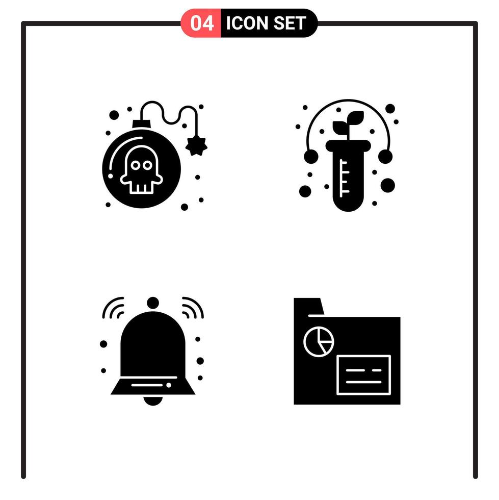 Set of 4 Solid Style Icons for web and mobile Glyph Symbols for print Solid Icon Signs Isolated on White Background 4 Icon Set vector