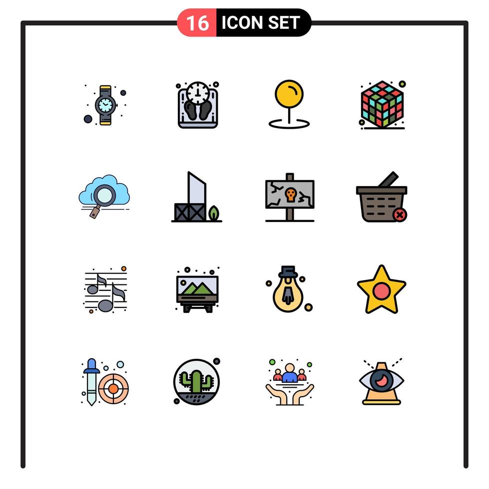 Stock Vector Icon Pack of 16 Line Signs and Symbols for computing storage map search layer Editable Creative Vector Design Elements