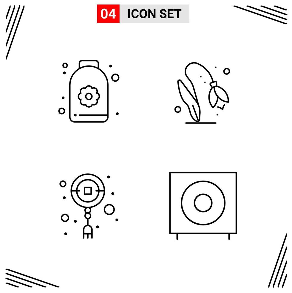 4 Icons Line Style Grid Based Creative Outline Symbols for Website Design Simple Line Icon Signs Isolated on White Background 4 Icon Set vector
