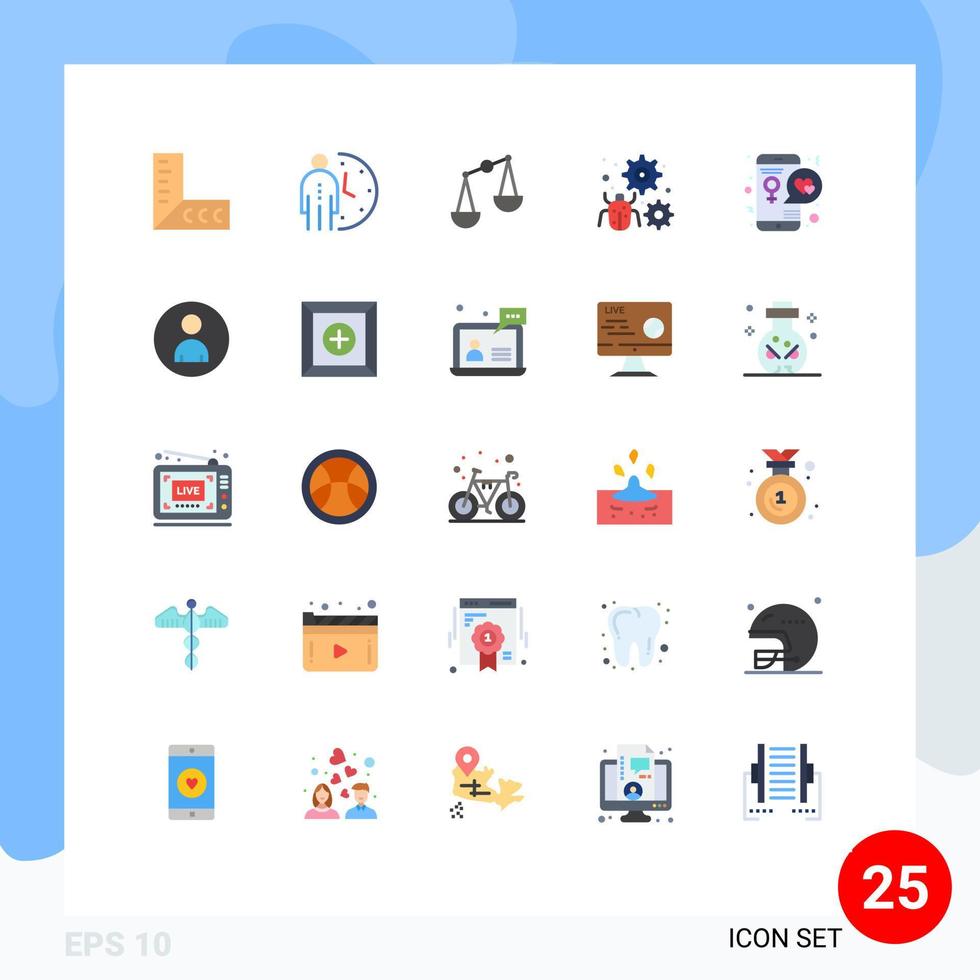 Set of 25 Modern UI Icons Symbols Signs for day gear balance setting antivirus Editable Vector Design Elements