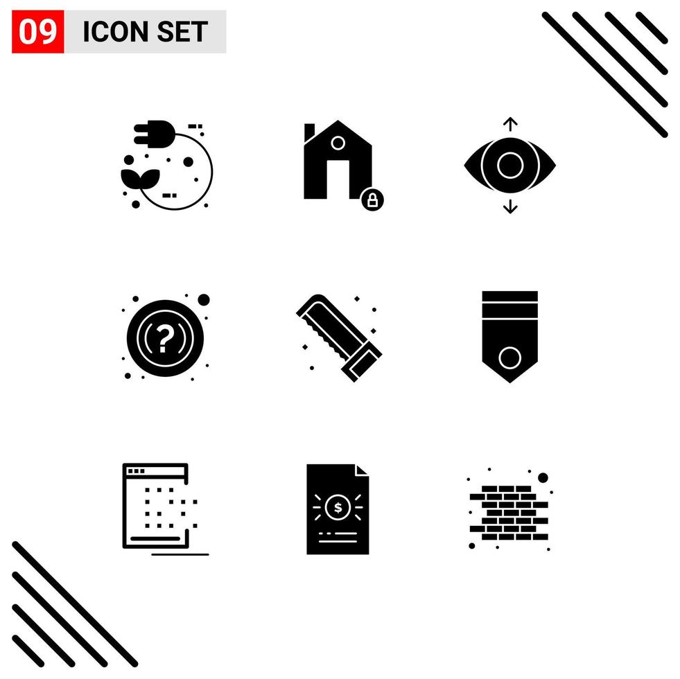 9 Solid Glyph concept for Websites Mobile and Apps plumber support lock help view Editable Vector Design Elements
