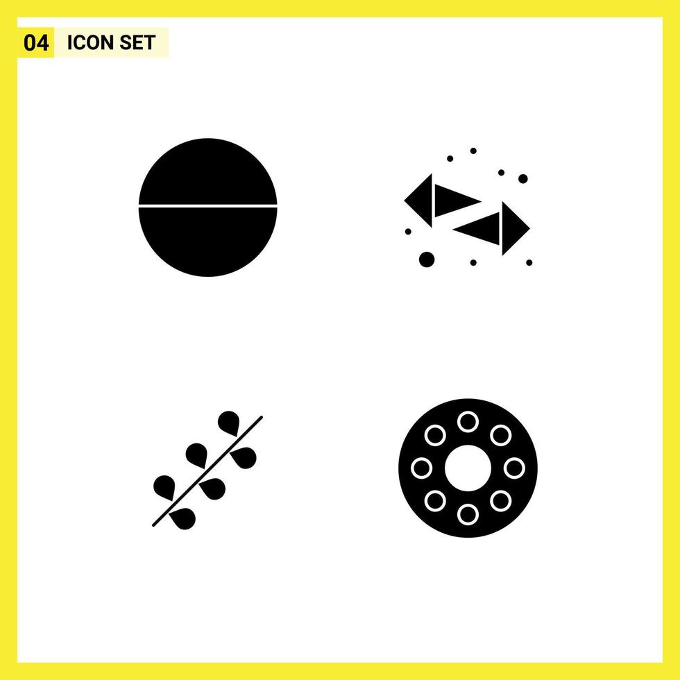 Set of 4 Commercial Solid Glyphs pack for pill spring switch catkin infrared Editable Vector Design Elements