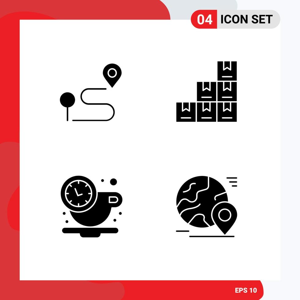 Universal Icon Symbols Group of Modern Solid Glyphs of location rest pin logistic globe Editable Vector Design Elements