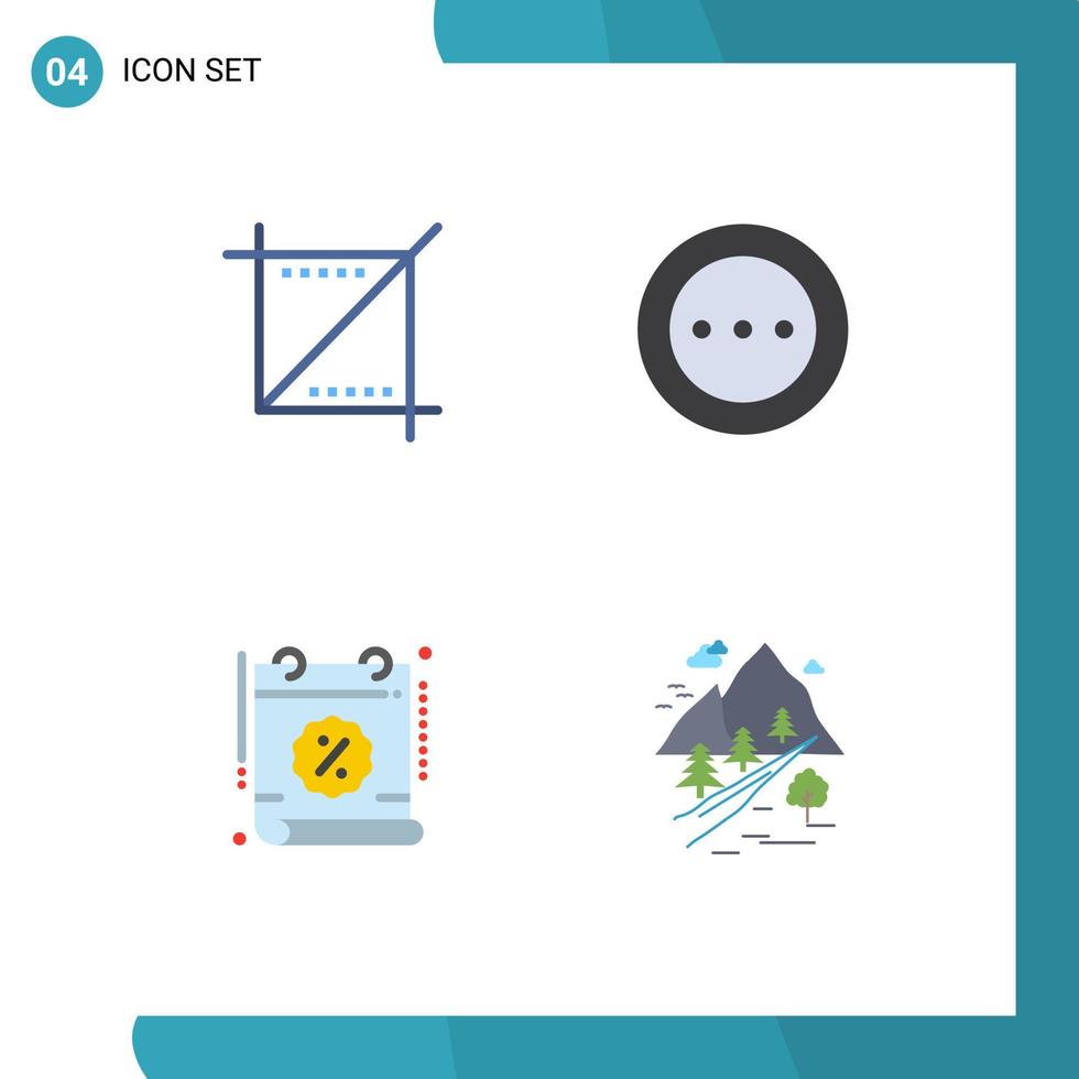 Pack of 4 creative Flat Icons of crop calendar web loading percent Editable Vector Design Elements