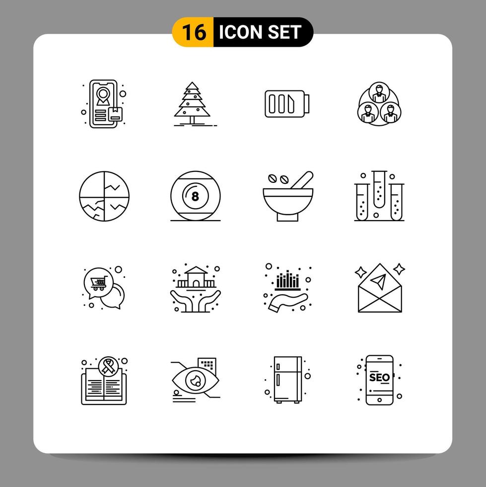 Universal Icon Symbols Group of 16 Modern Outlines of skin protection skin care simple skin circle Editable Vector Design Elements