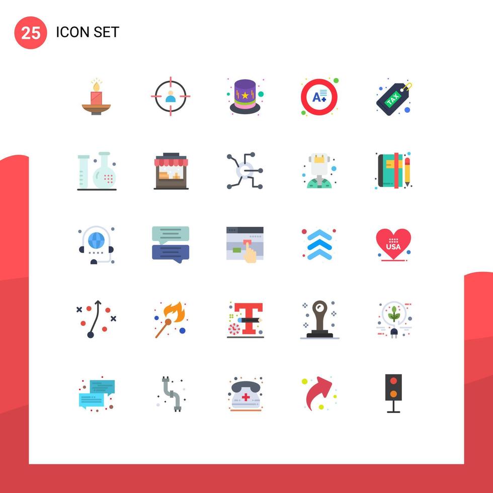 Modern Set of 25 Flat Colors and symbols such as cash grade human exam costume Editable Vector Design Elements