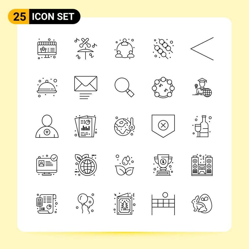 25 Creative Icons for Modern website design and responsive mobile apps 25 Outline Symbols Signs on White Background 25 Icon Pack vector