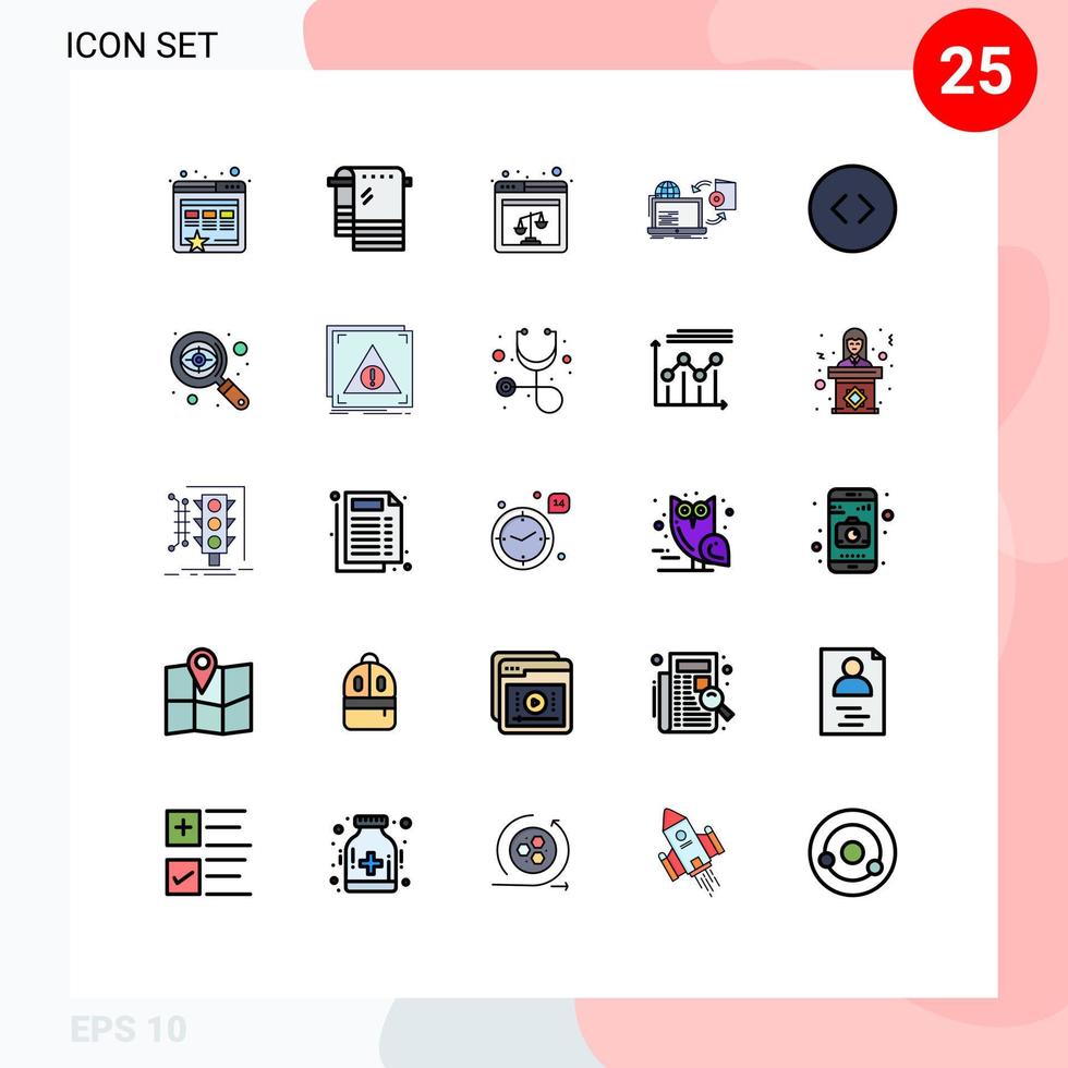 25 Creative Icons Modern Signs and Symbols of arrows publish browser game disc Editable Vector Design Elements