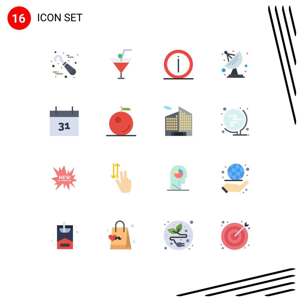 16 Creative Icons Modern Signs and Symbols of event calendar faq space antenna Editable Pack of Creative Vector Design Elements