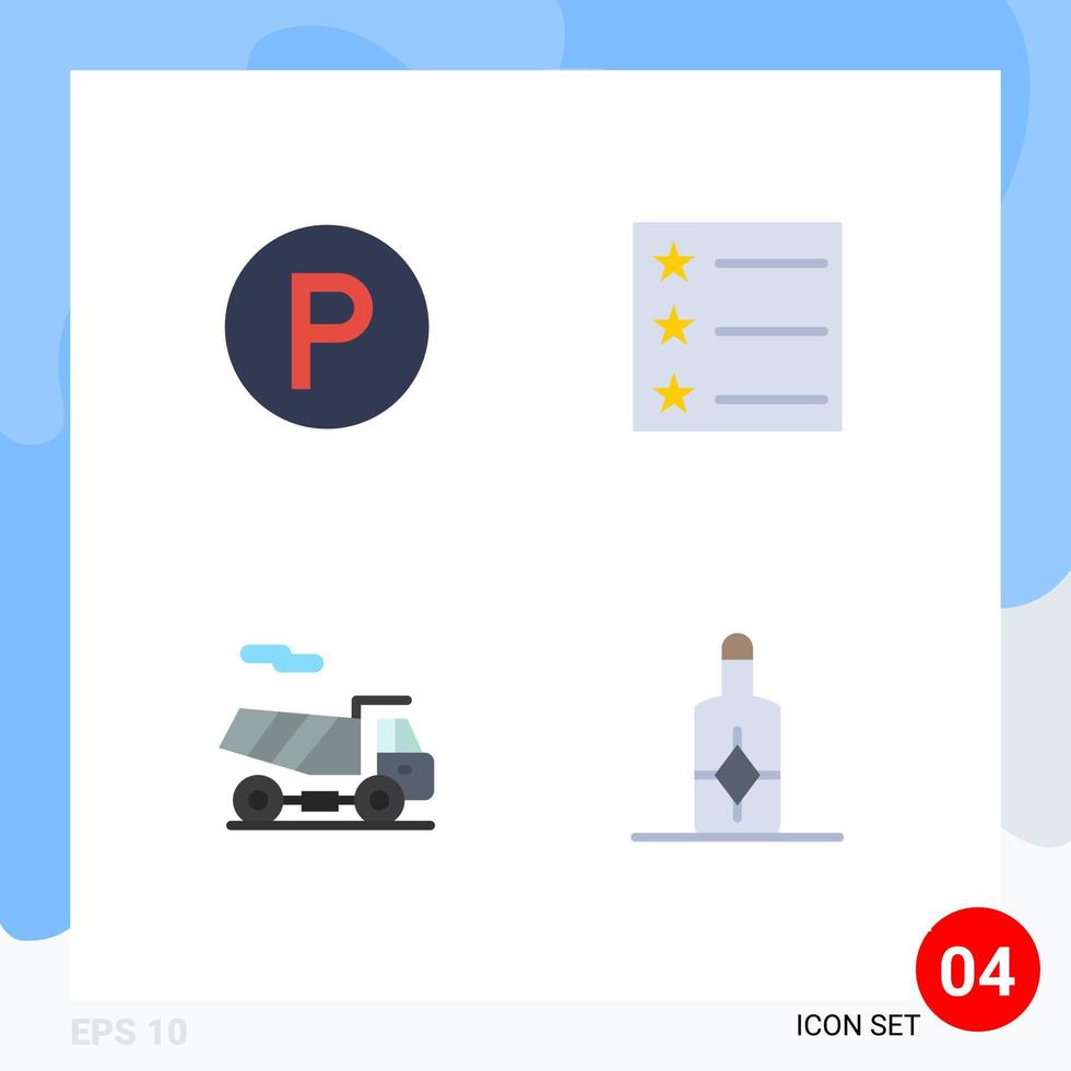 4 User Interface Flat Icon Pack of modern Signs and Symbols of transport cream layout quad 5 Editable Vector Design Elements