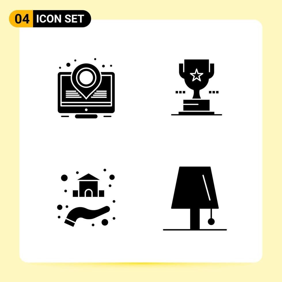 4 Creative Icons for Modern website design and responsive mobile apps 4 Glyph Symbols Signs on White Background 4 Icon Pack vector